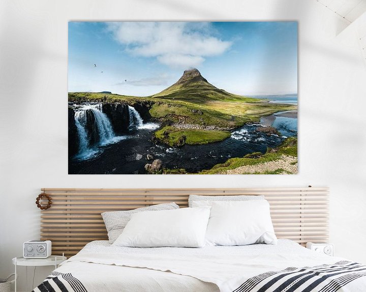 Kirkjufell and its waterfall by Studio Graber on canvas, poster